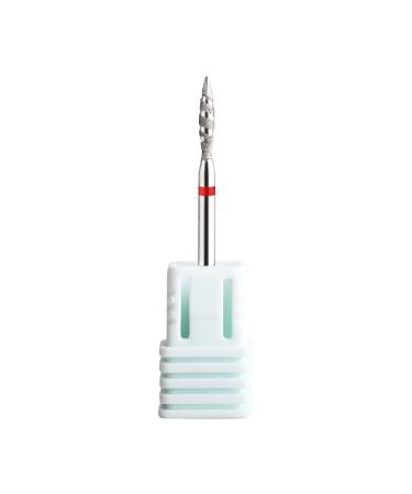 BNG Cuticle Drill Bit Flame Nail Efile Bits Professional Electric 3/32" Diamond Carbide Cuticle Cleaning Bits Nail Art Replacement Burr Manicure File Tool 1PCS Fine Grit 1PCS (Style-F)