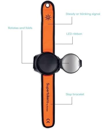 Bub-up Superbikero Bracelet for Bicycle & Scooter - Bright Integrated Mirror & Flexible Tape for Rear Mirrors & Turn Signals - Buy Online on SooperMarket.com