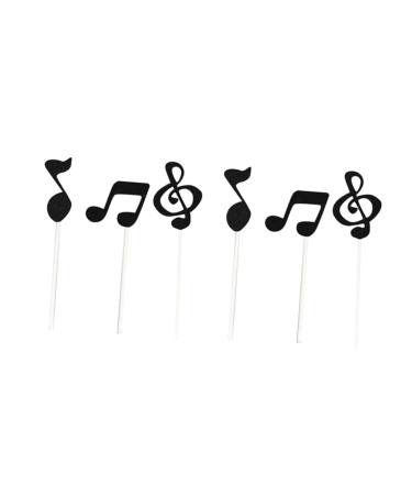 18pcs Cupcake Topper Music Decorations Star Decor Music Cake Decorations Wedding Christmas Decor 2020 New Year Cake Decorations Music Note Ornament Cake Picks Insert Card Celebrity Black Size 2