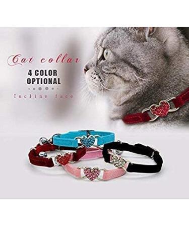 AIXI Cat Collar with Safety Belt and Bell - Heart Bling Design - 8-11 Inches - Black - Buy Online on SooperMarket.com
