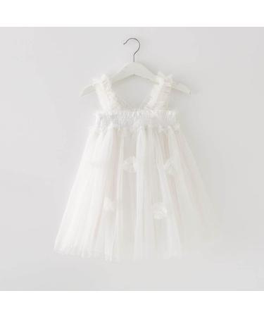 PythJooh Baby Girl Tulle Dress | Sleeveless Butterfly Wings Tutu Princess Dress | Daisy Stars Sundress for 0-4 Years | 12-18 Months | White - Buy Online on SooperMarket.com