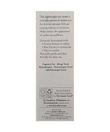 Burt's Bees Eye Cream Sensitive - 0.5 oz (Pack of 1) - Buy Online on SooperMarket.com
