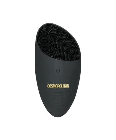 Cosmopolitan Silicone Face Scrubber  Waterproof Electric Facial Cleansing Brush  Exfoliating Silicone Brush for Face  Vibrating Face Cleaning Brush for Women or Men  Rechargeable USB  Black & Gold
