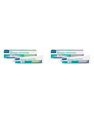 Virbac Enzymatic Toothpaste 2.5 Ounce Vanilla-Mint Flavor 1 pack & CET Enzymatic Toothpaste| Eliminates Bad Breath by Removing Plaque & Tartar Buildup