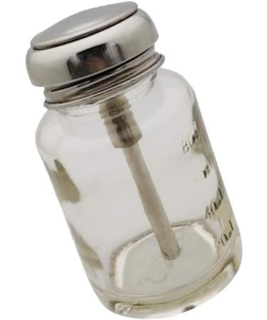Push Glass Bottle Push Down Pump Alcohol Dispenser Pressed Bottle for Nail Polish Makeup Remover 80ML - Buy Online on SooperMarket.com