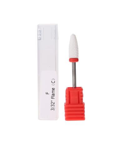 Nail Drill Bits Ceramic Manicure Drill Bits Ceramic Burr Podiatry Thick Nails Grinding Head for Manicure Pedicure Cuticle Gel Nail Polishing Red(Round Flat Head F)