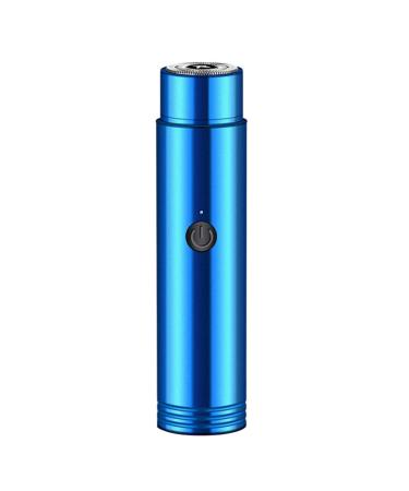 Mini Electric Shaver for Men Portable Car Rechargeable Shaver USB Rechargeable Razor Wet & Dry Use Rotary Electric Shaver for Travel Blue