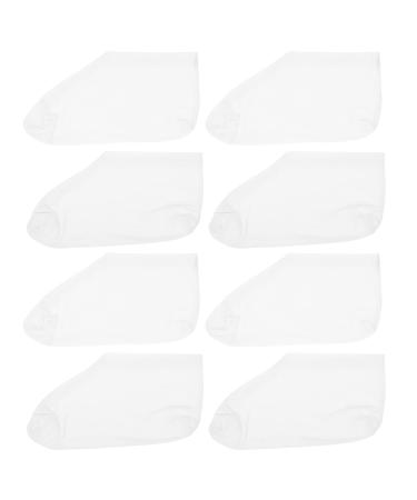 Beaupretty 4 pairs of moisturizing socks Moisture socks overnight heel socks Foot socks for dry feet wet socks white cotton spandex slipproof silicone socks