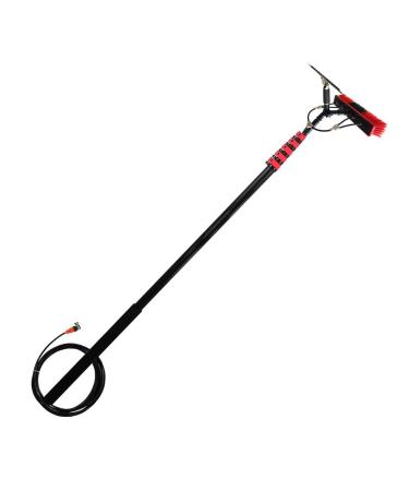 Window Cleaning Pole photovoltaic cleaner Outdoor Window Cleaning Poles 2-In-1 Window Squeegee and Lightweight Brush Head Alumina Tube Extension Pole Long Squeegee Window Cleaner 35cm Brush Head 12M/39FT