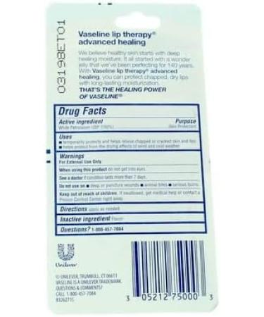 Vaseline Lip Therapy Advanced Healing 0.35 oz - Pack of 18 | Buy Online | Fast International Shipping - Buy Online on SooperMarket.com