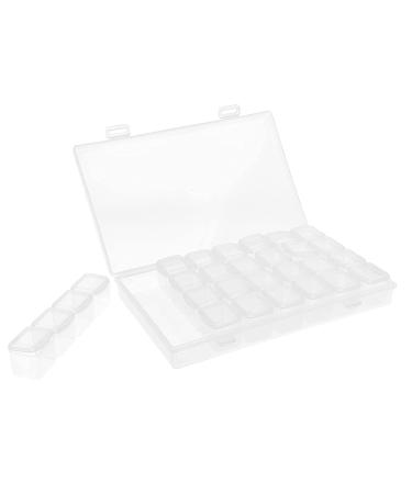 Buy EVSCAN 28-Slot Transparent Plastic Organizer Box - Sustainable Storage for Earrings Neck Chains & Medication - Buy Online on SooperMarket.com
