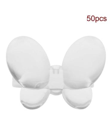 Nail Card Rings Dekaim 50pcs/set Nail Card Ring Flower/Butterfly Manicure Gel Color Display Tool(01#Butterfly + Clear)
