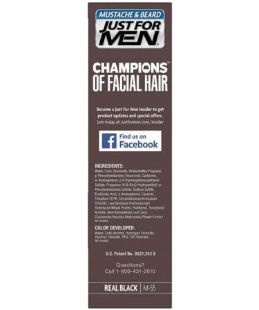 Just For Men Moustache & Beard Dye - Real Black | Eliminates Grey, Adds Thickness | With Applicator Brush | M55 - Buy Online on SooperMarket.com