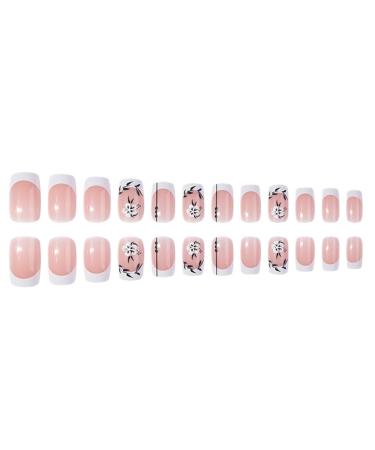 Ruarby Detachable Press On Nail Short False Nails Wine-Colored False Nails Full Cover Nail Tips Manicures Supplies for Women