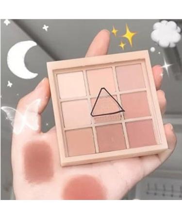 Lovelycat 9 Colors Glitter Eyeshadow Makeup Palette Matte High Pigmented Colorful Creamy Texture Eye Shadow Powder Natural Waterproof Long Lasting Eyeshadow Powder Cosmetics (matte pink)