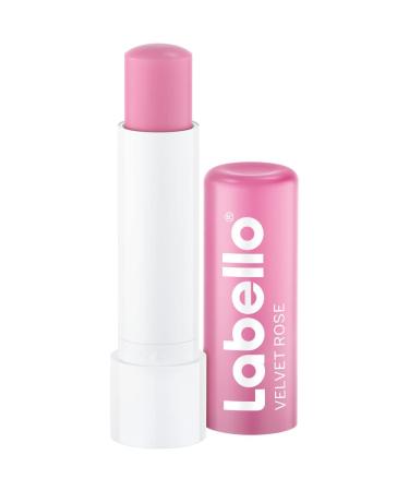 Labello velvet rose lip care stick (4.8 g) lip care with subtle rose scent for rosy-radiant lips nourishing lip balm without mineral oils