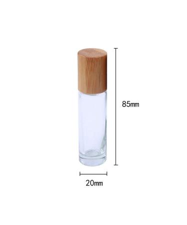 ConStore 5pcs Clear Glass Roller Bottles 10ml - Refillable Essential Oil Bottles with Bamboo Lid & Stainless Steel Rollers - Buy Online on SooperMarket.com
