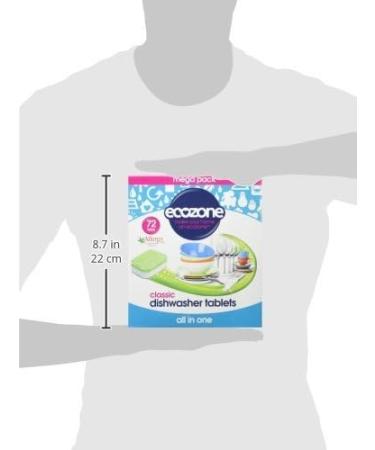EcoZone Classic All-In-One Dishwasher Tablets Effective Cleaning Formula Cuts Through Grease & Grime Natural Vegan & Non Toxic Tabs Plant Based Plastic-Free Leaves No Residue (Box of 72 Capsules) - Buy Online on SooperMarket.com