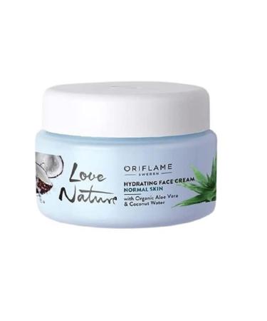 Oriflame LOVE NATURE Hydrating Face Cream | Organic Aloe Vera & Coconut Water 50ml - Moisturizing & Ideal for All Skin Types - Buy Online on SooperMarket.com