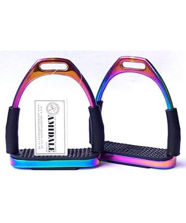Amidale RAINBOW FLEXI SAFETY STIRRUPS HORSE RIDING BENDY IRONS S. STEEL BNWT 4.00 INCHES AND 4.75 INCHES (4.75 INCHES) - Buy Online on SooperMarket.com