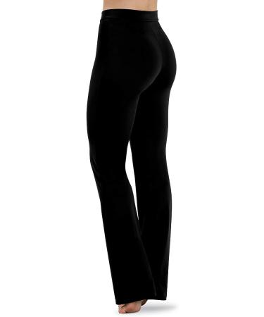 Balera Women's V-Waist Bootcut Jazz Pants - X-Large Black | Mid-Rise Waistband for Dance - Buy Online on SooperMarket.com
