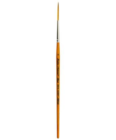 Silver Brush Limited 2007S Golden Natural Script Liner Brush for Watercolor  Oil  and Acrylic  Size 4  Short Handle