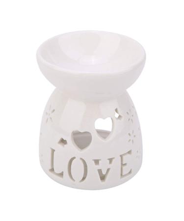 Solomi Fragrance Lamp Love - Candle Holder Ceramic Candle Essence Oil Burner Fragrance Lamp (3 Types) (Size: Love)