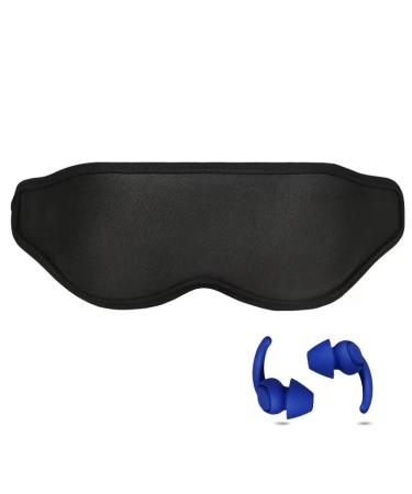 Sleep Mask +Ear Plugs 3D Contoured Eye Mask for Sleeping Block Out Light Without Pressure Lightweight with Adjustable Strap Reusable Ear Plugs for Sleeping Noise Cancelling Noise Reduction 33dB SNR