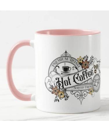 Vixar Hot Coffee Premium Roast Served Fresh Coloured Mug Cup Gift Birthday Work Office Christmas Tea Coffee (Pink) - Buy Online on SooperMarket.com