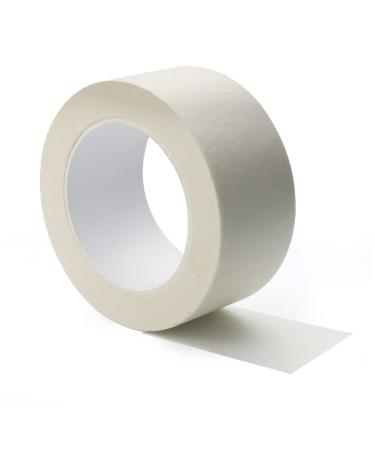 Beige White Masking Tape - 2 inch x 55yds. Wide Masking Tape for Safe Wall Painting Office Labeling  Edge Finishing