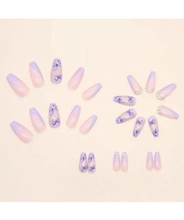 Magrace French Tip Fake Nails - 24 Pcs Square Stick on Nails for Women (A-5) A-3 - Buy Online on SooperMarket.com