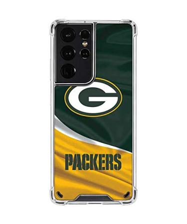 Skinit Clear Phone Case Compatible with Samsung Galaxy S21 Ultra 5G - Officially Licensed NFL Green Bay Packers Design