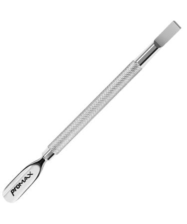 PromaxCare Cuticle Pusher and Spoon Nail Cleaner - Professional Grade Stainless Steel Cuticle Remover and Cutter - Durable Manicure and Pedicure Tool - for Fingernails and Toenails (Silver)