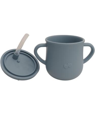 Silicone Sippy Cup for Toddler | Soft Straw Trainer Cup | Handles & Lids | 6 oz Blue - Buy Online on SooperMarket.com