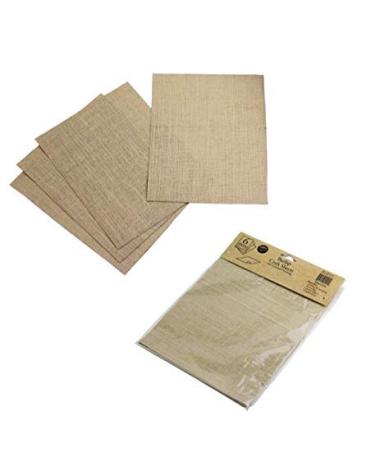 Canvas Crafts 6 Sheets 100% Burlap Jute Tote Bag (12 x 12 x 7.75) White