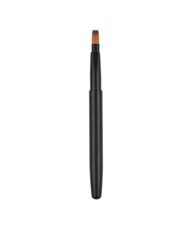 Travel Retractable Lip Brush Applicators Flat For Lipstick Gloss Creams Portable With Cap Professional Makeup Brush Tool Lipstick Brush Applicator Wands With Cap Retractable For Makeup Disposable Black
