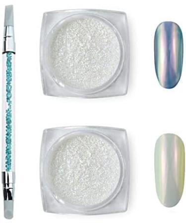 MEILINDS Chrome Nail Powder - Aurora & Mermaid Nail Powders with Silicone Brush (2 Boxes) - Buy Online on SooperMarket.com