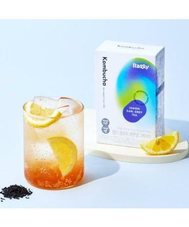 ZEESOON Rally Kombucha Sugar Free Instant Fermented Powdered Prebiotics and Live Probiotics from Korea 17 kcal Tea 10 Sticks (Lemon Earl Grey Tea)