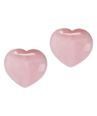 2pcs Natural Pink Crystal Pink Heart Earrings DIY Supplies Natural Pendants Rock and Roll Beadwork 2.5X1CM Pink