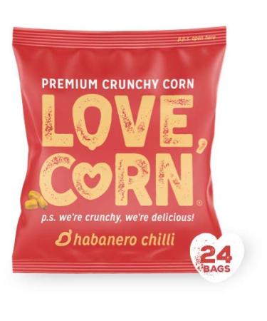 LOVE CORN | Habanero Chilli Crunchy Corn Snack | 20 Bags, 0.7oz | Low-Sugar, Gluten-Free, Plant Based, Non-GMO - Buy Online on SooperMarket.com