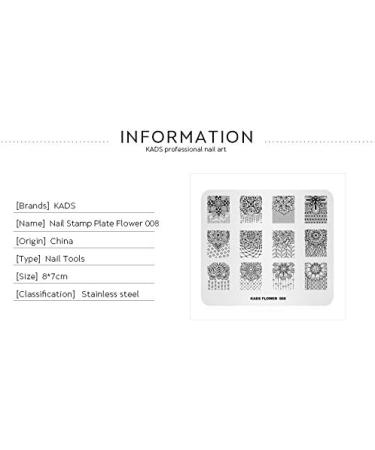 Alexnailart FL008 Nail Art Stamping Plate with Flower Design - Nail Art Tools - Buy Online on SooperMarket.com