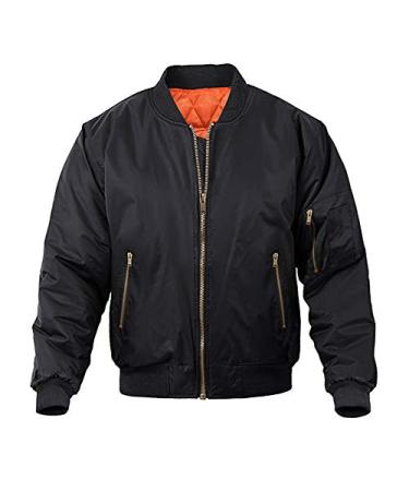 MAGNIVIT Men's Bomber Jacket Casual Fall Winter Military Jacket and Coats Outwear Black Large