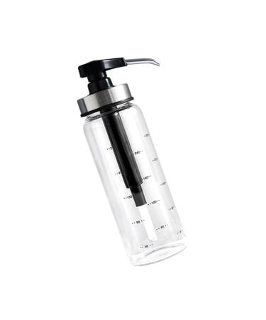 KICHOUSE Clear Container Liquid Condiment Dispenser Honey Dispenser Large Syrup Pump Bottle Jam Container Syrup Server Kitchen Cabinet Empty Glass Oil Container Press Mouth Stainless Steel