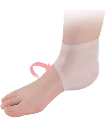 Milists Silicone Heel Protectors - Open Toe Slide-Resistant Socks for Cracked Heel Repair - Unisex Gel Sleeve - White - Buy Online on SooperMarket.com