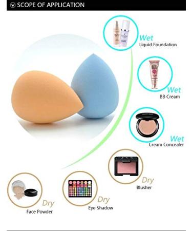 OWQ 10-Piece Beauty Makeup Sponge Blender Set - Non Latex Soft Foundation Blending Sponges for Cream, Powder, and Liquid Makeup - Multi-colored - Buy Online on SooperMarket.com