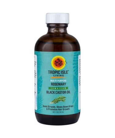 Tropic Isle Living Hair & Skin Conditioner Oil | Jamaican Black Castor Oil for Dry Hair and Skin | 100% Pure and Natural 4 oz (Rosemary)