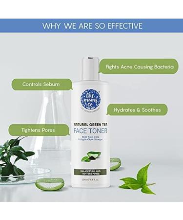 The Moms Co Natural Green Tea Face Toner l Controls Sebum l Fights Acne l Tightens Pores l Hydrates & Soothes l Aloe Vera & Cucumber (200ML) - Buy Online on SooperMarket.com