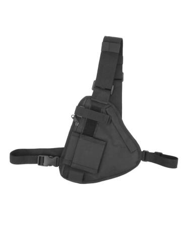 1PC Radio Chest Bag Walkie Talkie Holder Vest Men Waist Front Bag for Camping Hiking Black