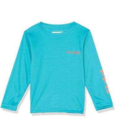 Columbia Boys' Terminal Tackle Long Sleeve Tee Ocean Teal/Corange Logo 3T