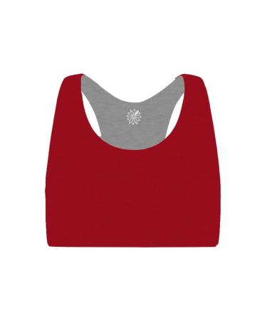 Bleuet Aster Racerback - Girls Ultra Soft Reversible Racerback Bra - Everyday Comfortable Bra 8 Chili-sleet